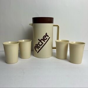 Vintage Juice Pitcher and 4 Cups